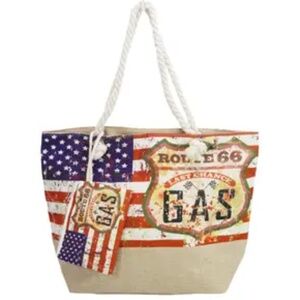 Route 66 Canvas Tote with Pouch